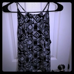 Black and Grey geometric boho tank top